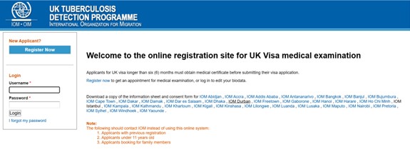 How do I book IOM TB test online?